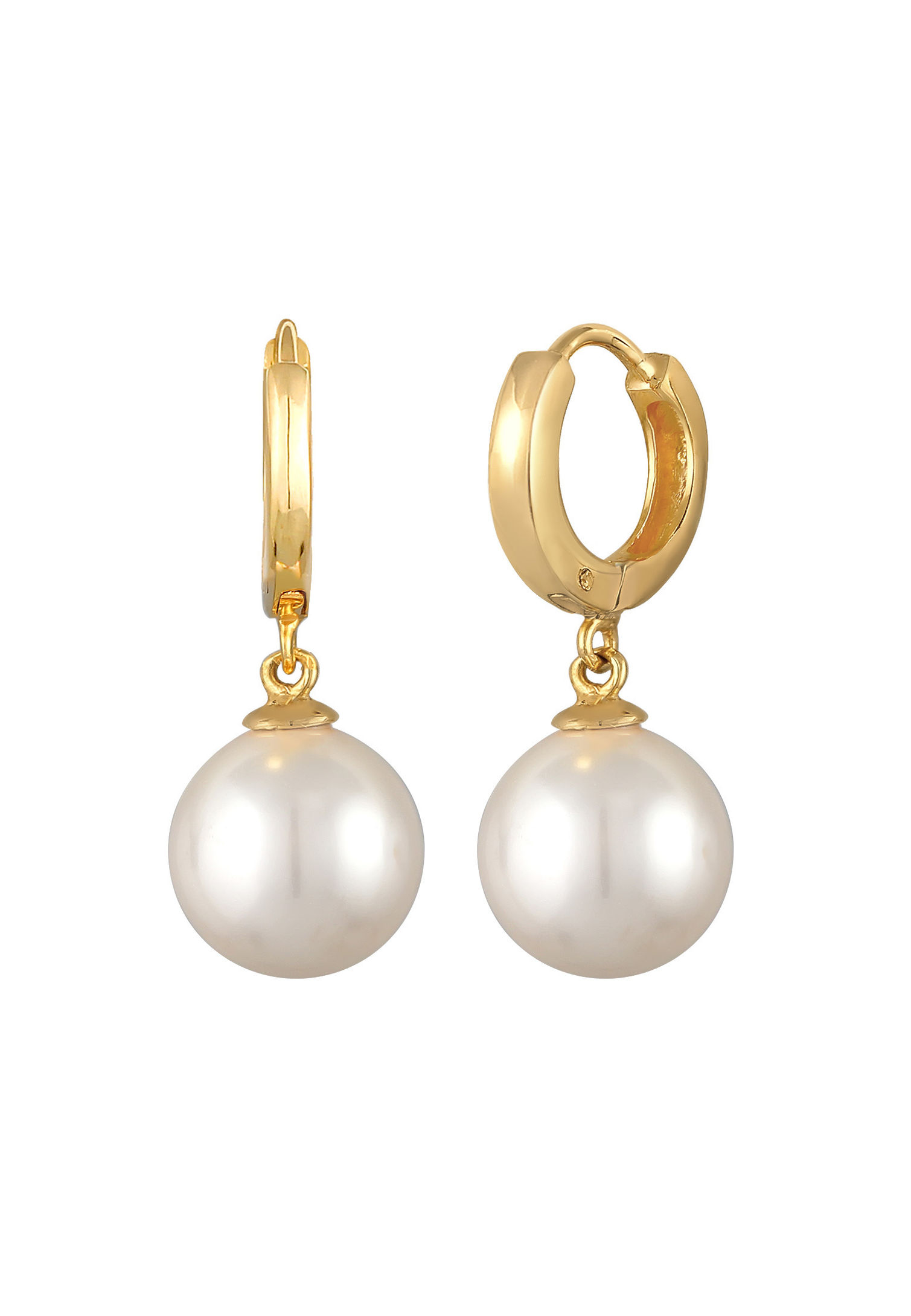 Nenalina Ohrringe Creolen synthetische Perlen Ohrhänger Klassik 925er  Silber Farbe: Gold | Weltbild.de