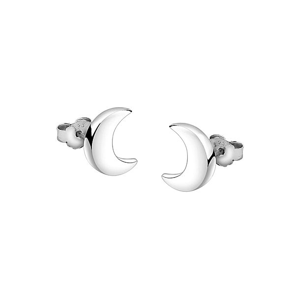 Nenalina Ohrringe Stecker Halbmond Astro Look 925 Sterling Silber (Farbe: Silber)