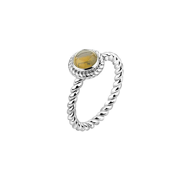 Nenalina Ring Citrin Geburtsstein November Boho Oxid 925 Silber (Farbe: Gelb, Größe: 58 mm)