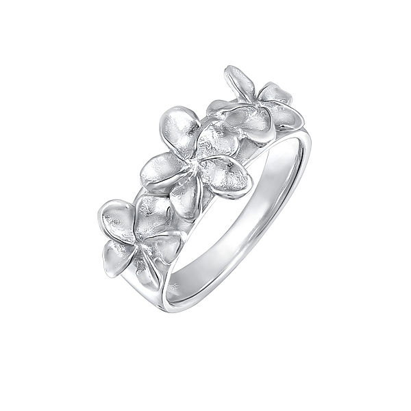 Nenalina Ring Damenring Blume Floral Statement 925 Silber (Farbe: Silber, Größe: 54 mm)