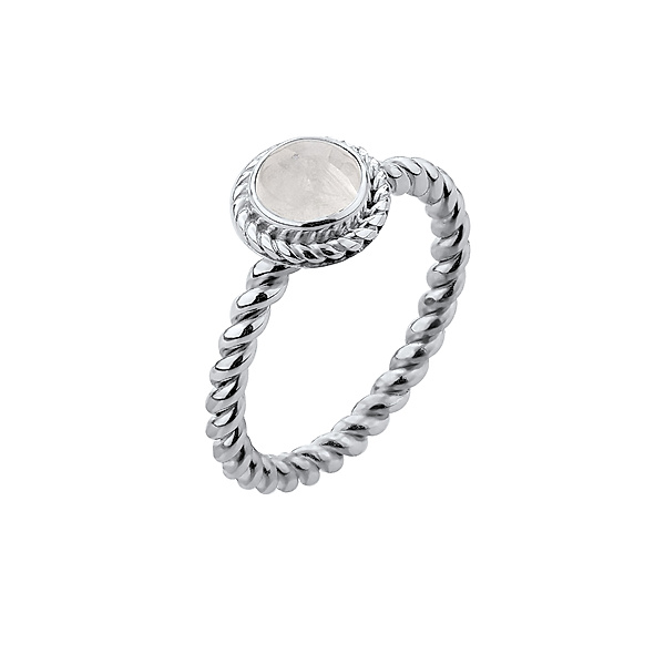 Nenalina Ring Mondstein Geburtsstein Juni Boho Trend 925 Silber (Farbe: Weiß, Größe: 52 mm)