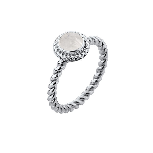 Nenalina Ring Mondstein Geburtsstein Juni Boho Trend 925 Silber (Farbe: Weiß, Größe: 58 mm)