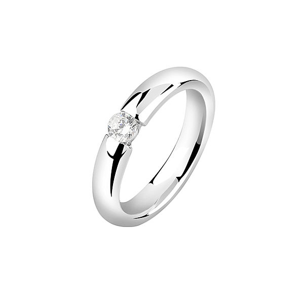 Nenalina Ring Solitär Zirkonia Kristall Verlobung 925 Silber (Farbe: Silber, Größe: 52 mm)