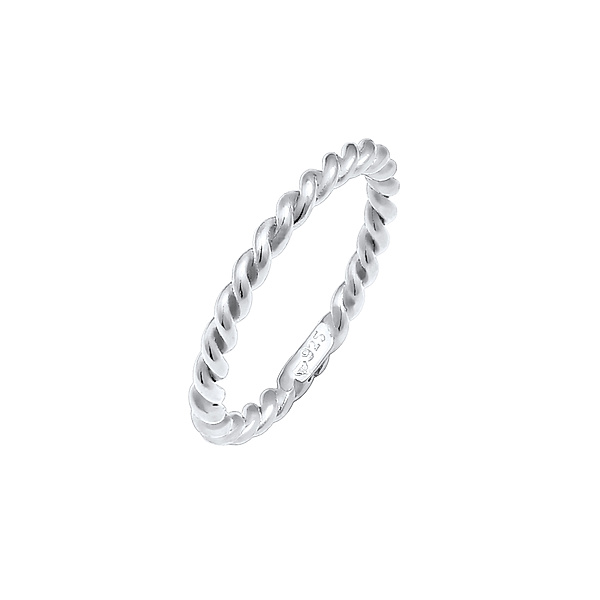 Nenalina Ring Twisted Gedreht Basic Schlicht 925 Sterling Silber (Farbe: Silber, Größe: 54 mm)