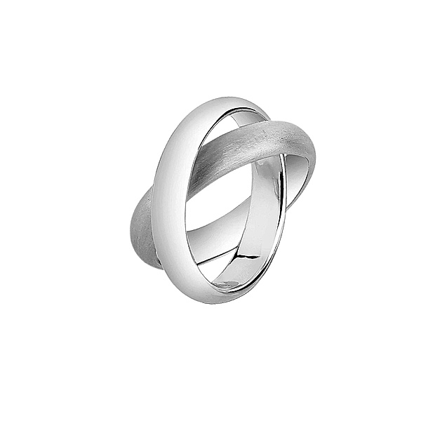 Nenalina Ring Wickelring Basic Gebürstet 925 Silber (Farbe: Silber, Größe: 60 mm)