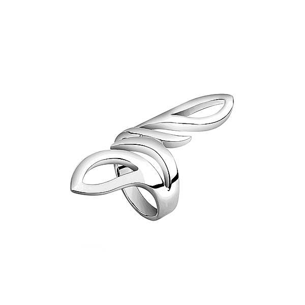 Nenalina Ring Wickelring Basic Statement Struktur 925 Silber (Farbe: Silber, Größe: 54 mm)