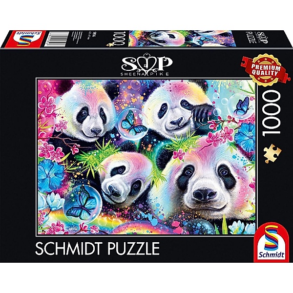 SCHMIDT SPIELE Neon Blumen-Pandas