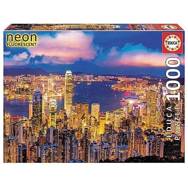 Neon Hong Kong Skyline (Puzzle)