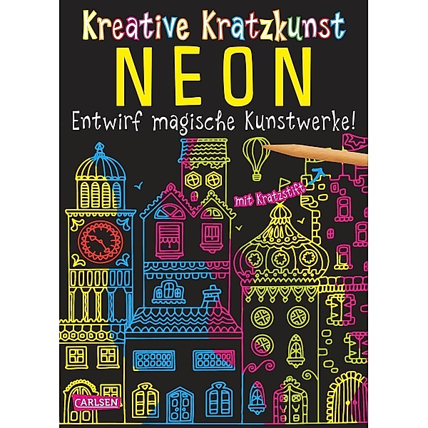 Neon: Set mit 10 Kratzbildern, Anleitungsbuch und Holzstift / Kreative Kratzkunst Bd.10, Anton Poitier