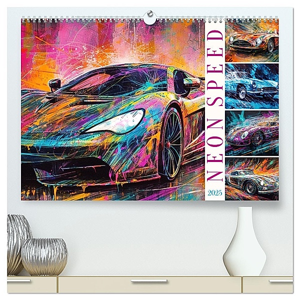 Neon Speed (hochwertiger Premium Wandkalender 2025 DIN A2 quer), Kunstdruck in Hochglanz, Calvendo, Cathrin Illgen