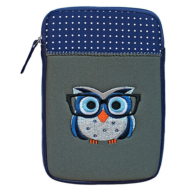 Neoprentasche mit Eule (Farbe: blau)