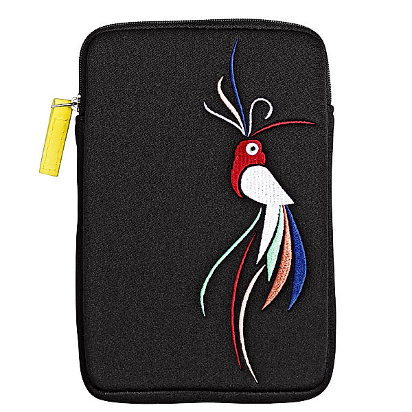 Neoprentasche mit Paradiesvogel für tolino shine (Farbe: schwarz)