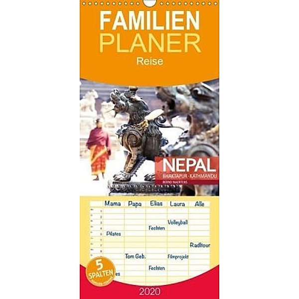 NEPAL Bhaktapur Kathmandu - Familienplaner hoch (Wandkalender 2020 , 21 cm x 45 cm, hoch), Bernd Maertens