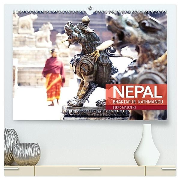NEPAL Bhaktapur Kathmandu (hochwertiger Premium Wandkalender 2025 DIN A2 quer), Kunstdruck in Hochglanz, Calvendo, Bernd Maertens