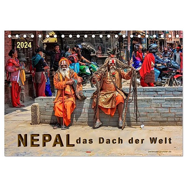 Nepal - das Dach der Welt (Tischkalender 2024 DIN A5 quer), CALVENDO Monatskalender, Peter Roder
