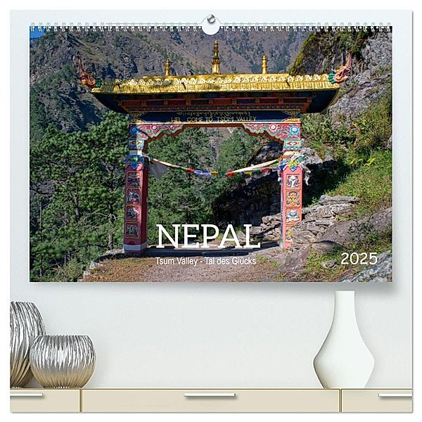 Nepal Tsum Valley - Tal des Glücks (hochwertiger Premium Wandkalender 2025 DIN A2 quer), Kunstdruck in Hochglanz, Calvendo, Holger Weigelt