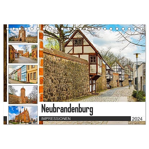 Neubrandenburg Impressionen (Tischkalender 2024 DIN A5 quer), CALVENDO Monatskalender, Dirk Meutzner