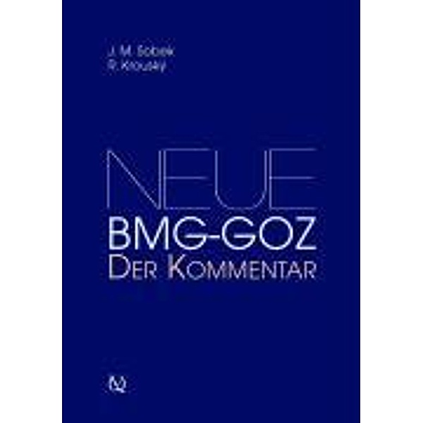 Neue BMG-GOZ, m. CD-ROM, J. M. Sobek, R. Krousky