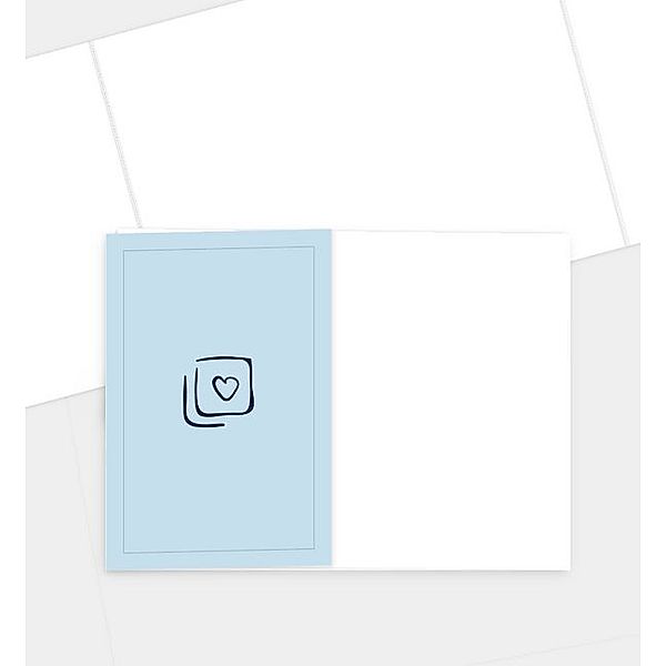 Neujahrskarte Blanko Design, Doppel-Klappkarte quer &amp; kurz (145 x 105mm)