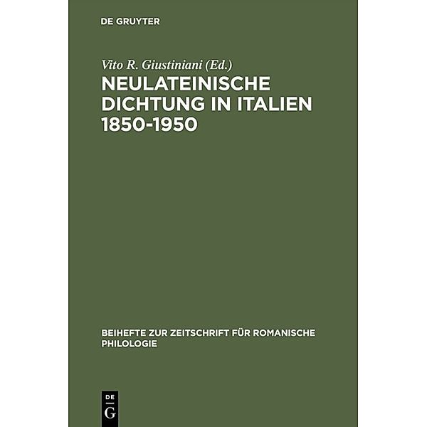 Neulateinische Dichtung in Italien 1850-1950