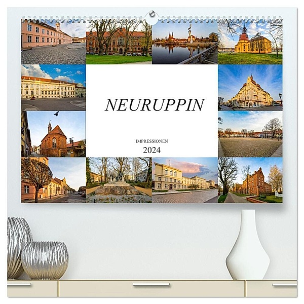 Neuruppin Impressionen (hochwertiger Premium Wandkalender 2024 DIN A2 quer), Kunstdruck in Hochglanz, Dirk Meutzner