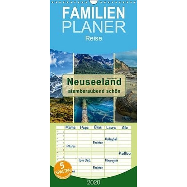 Neuseeland - atemberaubend schön - Familienplaner hoch (Wandkalender 2020 , 21 cm x 45 cm, hoch), Peter Roder