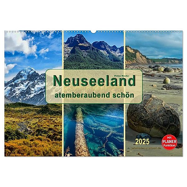 Neuseeland - atemberaubend schön (Wandkalender 2025 DIN A2 quer), CALVENDO Monatskalender, Calvendo, Peter Roder