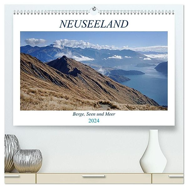 Neuseeland - Berge, Seen und Meer (hochwertiger Premium Wandkalender 2024 DIN A2 quer), Kunstdruck in Hochglanz, Alexa Gothe