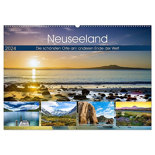 Neuseeland - Die schönsten Orte am anderen Ende der Welt (Wandkalender 2024 DIN A2 quer), CALVENDO Monatskalender, Christian Bosse