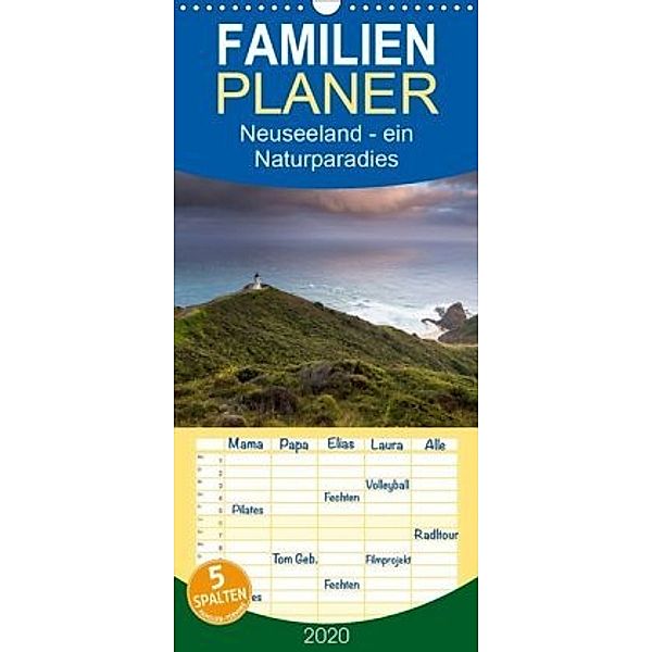 Neuseeland - ein Naturparadies - Familienplaner hoch (Wandkalender 2020 , 21 cm x 45 cm, hoch), Kalender365.com