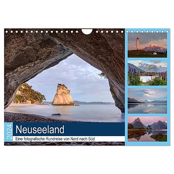 Neuseeland - Eine fotografische Rundreise von Nord nach Süd (Wandkalender 2024 DIN A4 quer), CALVENDO Monatskalender, Joana Kruse