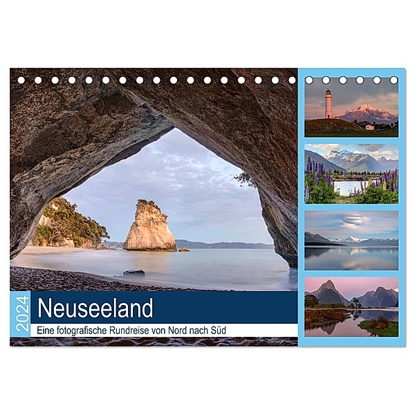 Neuseeland - Eine fotografische Rundreise von Nord nach Süd (Tischkalender 2024 DIN A5 quer), CALVENDO Monatskalender, Joana Kruse