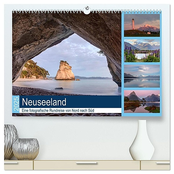 Neuseeland - Eine fotografische Rundreise von Nord nach Süd (hochwertiger Premium Wandkalender 2025 DIN A2 quer), Kunstdruck in Hochglanz, Calvendo, Joana Kruse