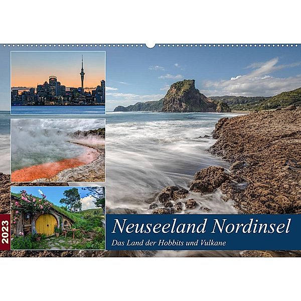 Neuseeland Nordinsel - Das Land der Hobbits und Vulkane (Wandkalender 2023 DIN A2 quer), Joana Kruse