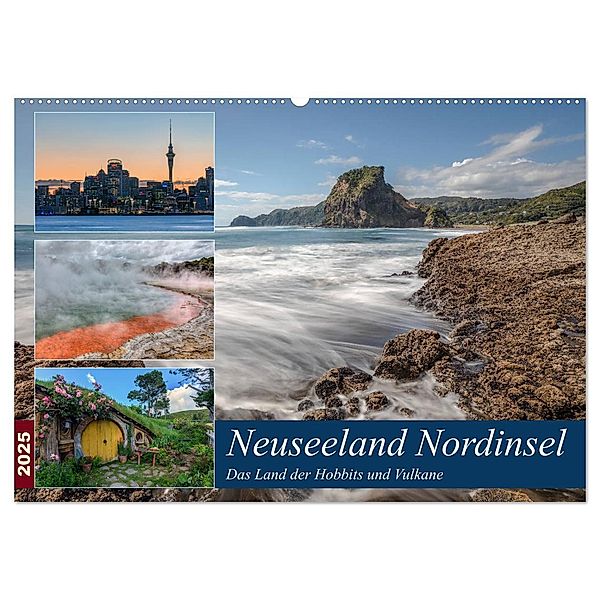 Neuseeland Nordinsel - Das Land der Hobbits und Vulkane (Wandkalender 2025 DIN A2 quer), CALVENDO Monatskalender, Calvendo, Joana Kruse