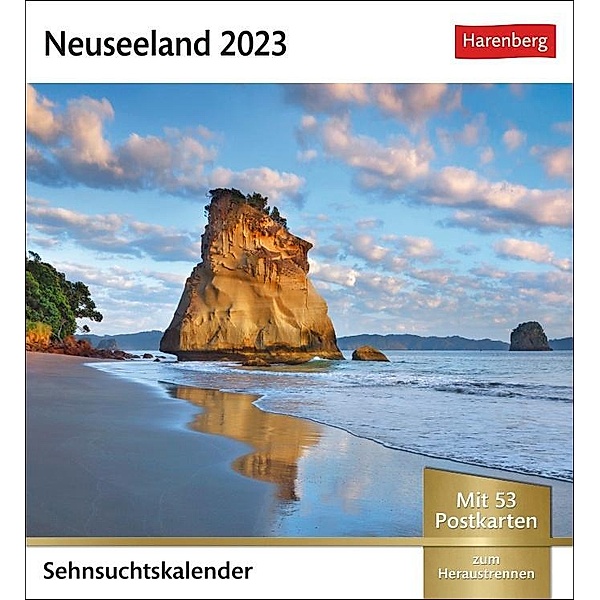 Neuseeland Sehnsuchtskalender 2023. Ein kleiner Kalender mit einer Rundreise in Bildern. Wochenkalender mit 53 Postkarte, Frank Krahmer