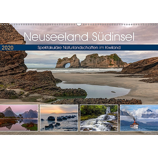 Neuseeland Südinsel - Spektakuläre Naturlandschaften im Kiwiland (Wandkalender 2020 DIN A2 quer), Joana Kruse