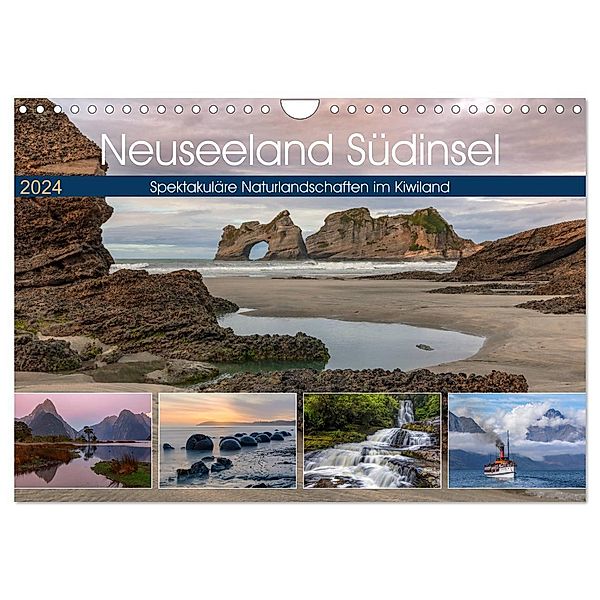 Neuseeland Südinsel - Spektakuläre Naturlandschaften im Kiwiland (Wandkalender 2024 DIN A4 quer), CALVENDO Monatskalender, Joana Kruse