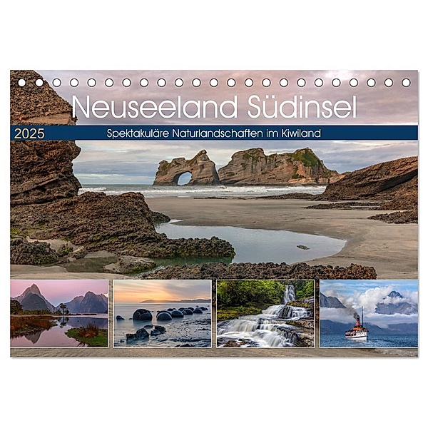 Neuseeland Südinsel - Spektakuläre Naturlandschaften im Kiwiland (Tischkalender 2025 DIN A5 quer), CALVENDO Monatskalender, Calvendo, Joana Kruse