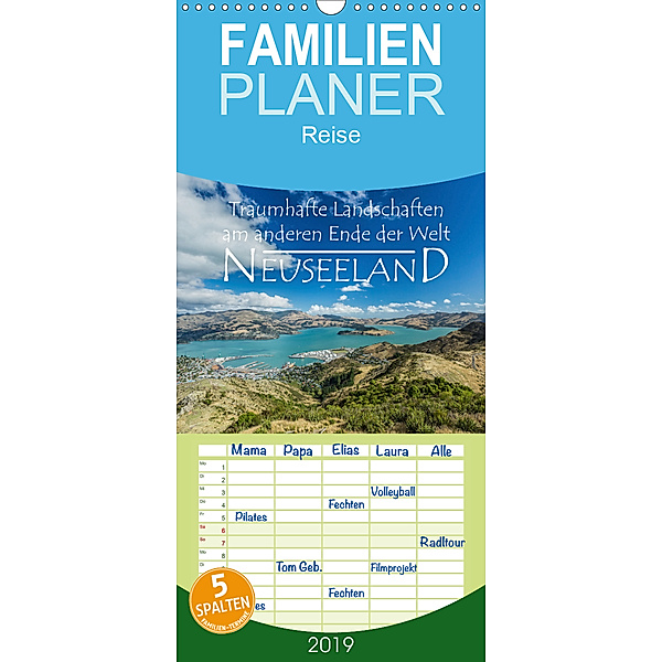 Neuseeland - Traumhafte Landschaften am anderen Ende der Welt - Familienplaner hoch (Wandkalender 2019 , 21 cm x 45 cm,, Werner Moller