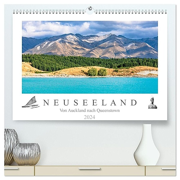 Neuseeland - Von Auckland nach Queenstown (hochwertiger Premium Wandkalender 2024 DIN A2 quer), Kunstdruck in Hochglanz, Dieter Meyer