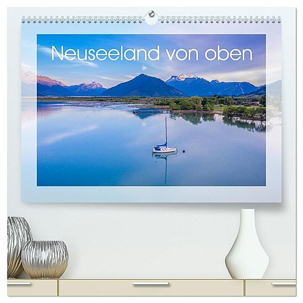 Neuseeland von oben (hochwertiger Premium Wandkalender 2024 DIN A2 quer), Kunstdruck in Hochglanz, Peter Schürholz