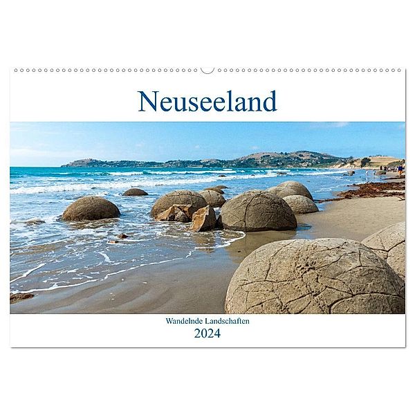 Neuseeland - Wandelnde Landschaften (Wandkalender 2024 DIN A2 quer), CALVENDO Monatskalender, pixs:sell