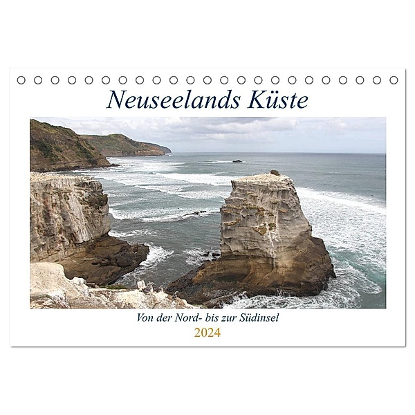 Neuseelands Küste (Tischkalender 2024 DIN A5 quer), CALVENDO Monatskalender, Susanne Fuchs