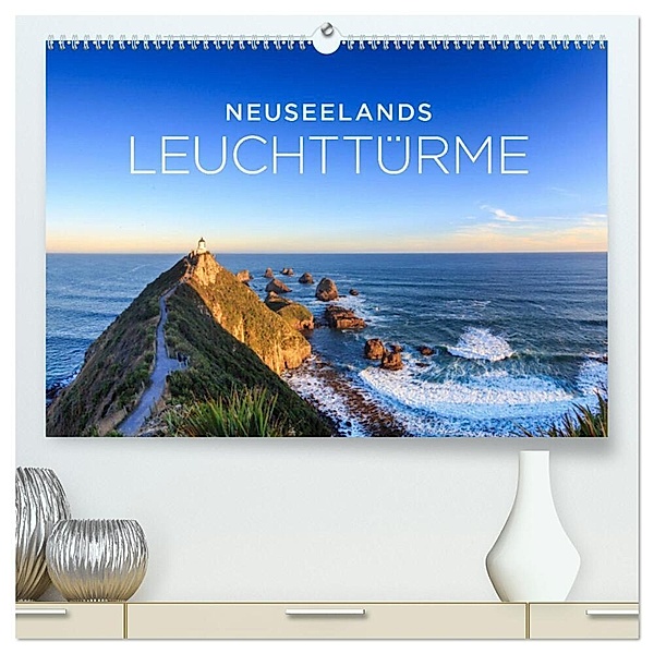 Neuseelands Leuchttürme (hochwertiger Premium Wandkalender 2024 DIN A2 quer), Kunstdruck in Hochglanz, Christian Franz Schmidt und Sylvia Nafe