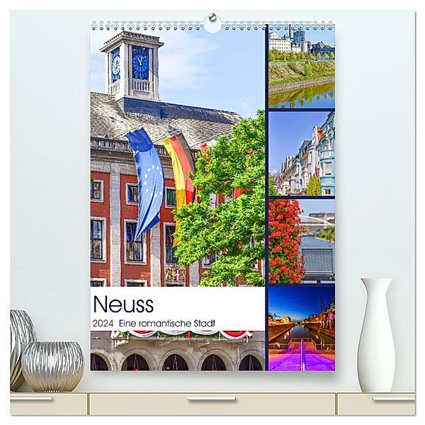 Neuss - Eine romantische Stadt (hochwertiger Premium Wandkalender 2024 DIN A2 hoch), Kunstdruck in Hochglanz, Bettina Hackstein