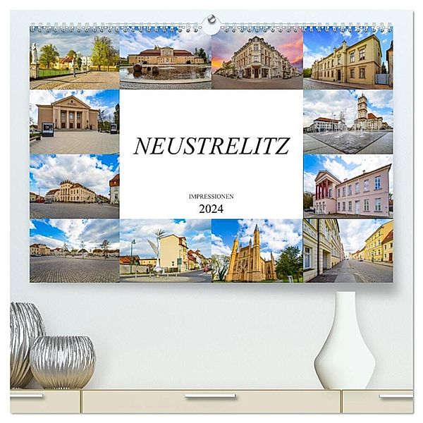 Neustrelitz Impressionen (hochwertiger Premium Wandkalender 2024 DIN A2 quer), Kunstdruck in Hochglanz, Dirk Meutzner