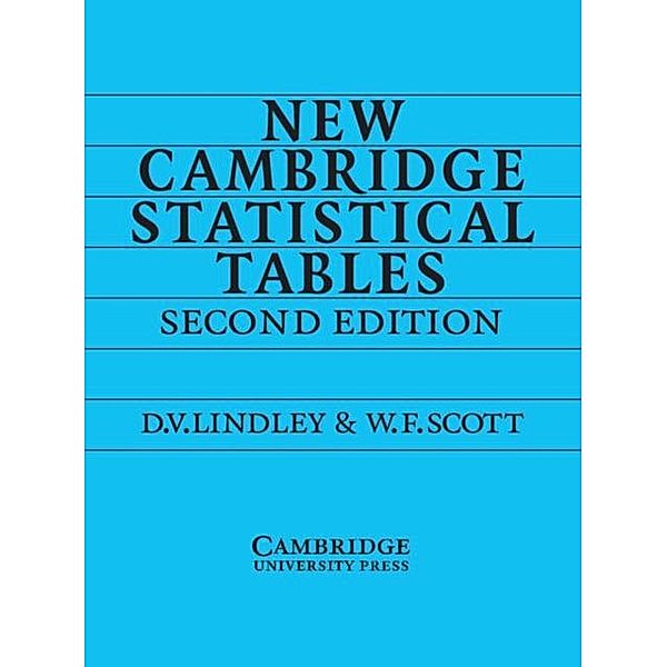 New Cambridge Statistical Tables, D. V. Lindley