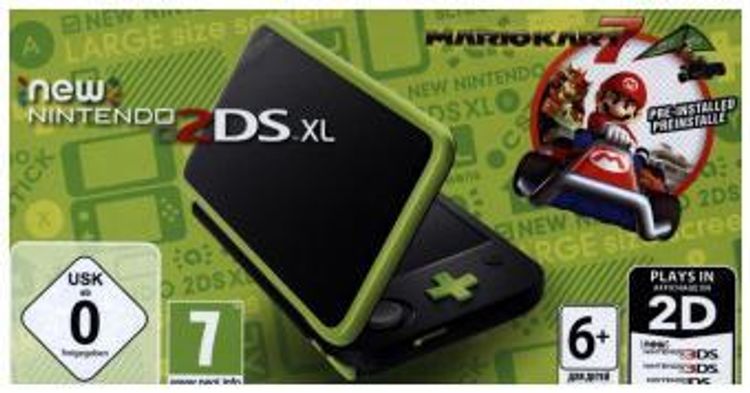 New Nintendo 2DS XL Schwarz und Apfelgrün + Mario Kart 7 | Weltbild.at