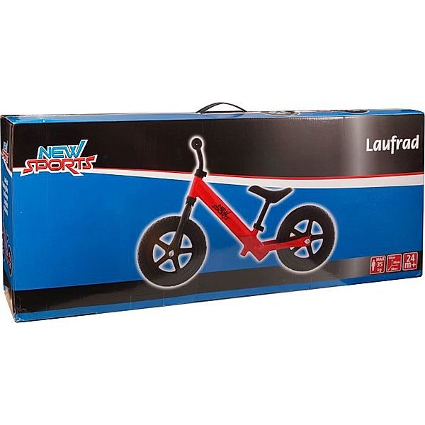 New Sports Laufrad rot, 12 Zoll